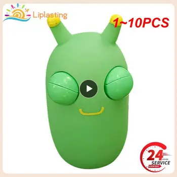 1 ~ 10ШТ 1-Grass Worm Pinch Toy Зеленая Мягкая Сжимающая Игрушка Для Снятия Стресса, Антистрессовый Непоседа для Хэллоуина, Рождественский Подарок Для Детей