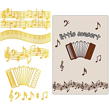 1 комплект клавиш для фортепиано и аккордеонов Пластина из горячей фольги для изготовления нот из фольги и музыкальных нот, тиснение, декор для скрапбукинга