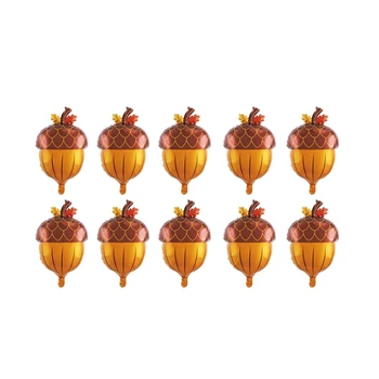 10шт Воздушных шариков из желудей Фольгированные Осенние воздушные шарики из желудей для душа ребенка, Дня Рождения, осенней вечеринки в честь Дня Благодарения.