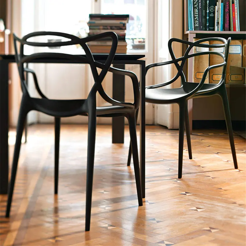 Скандинавская гостиная, Кофейные стулья для столовой, Креативная Кухонная мебель, пластиковый стул, Дизайнерский стул со спинкой во внутреннем дворике, Hb