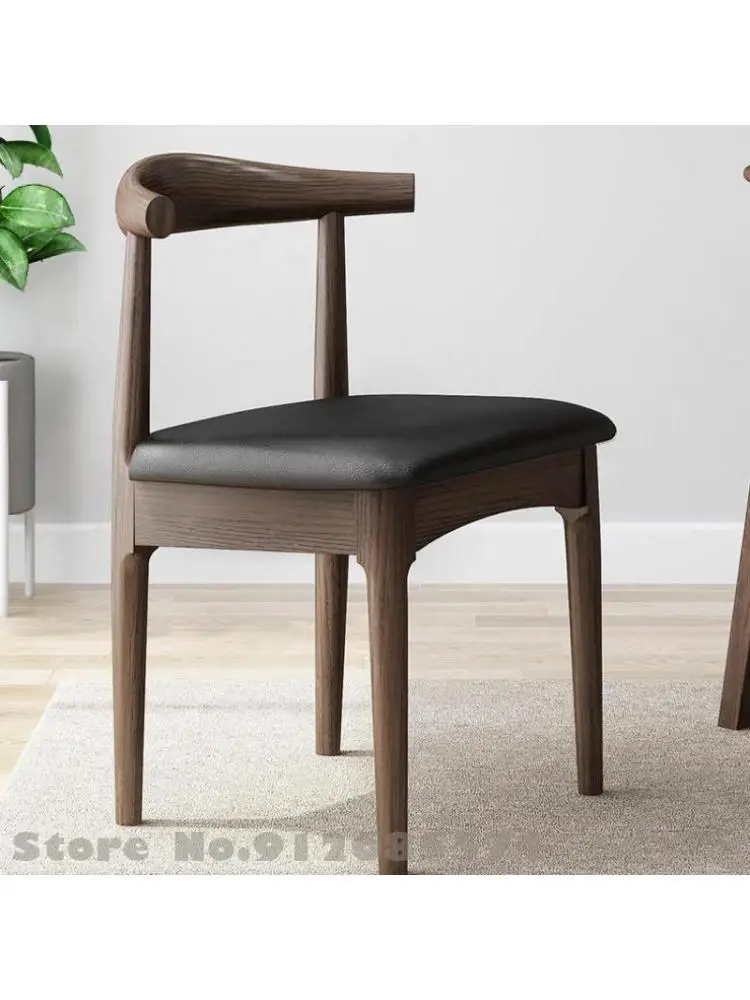 Стул из рога, стул из массива дерева, обеденный стол в скандинавском стиле, обеденный стул, домашний рабочий стул, простой современный стол и стул, ресторанный стул