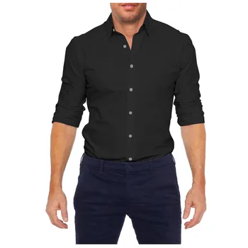 2023 Новая мужская рубашка, повседневные рубашки с длинными рукавами, блузка со стоячим воротником и пуговицами, летняя мужская модная уличная одежда