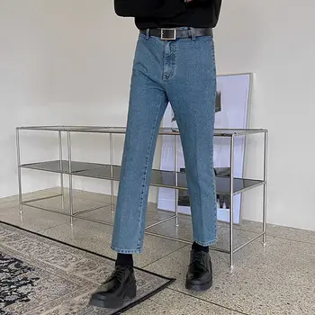 2023 Новые весенне-летние мужские джинсы, винтажные однотонные эластичные джинсы в классическом стиле, мужские облегающие модные джинсовые брюки, мужские H43