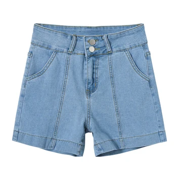 2023 Новые Летние женские джинсовые шорты с высокой талией и широкими штанинами, повседневные Однотонные прямые Короткие джинсы, Разнообразные брюки, Корейская модная уличная одежда