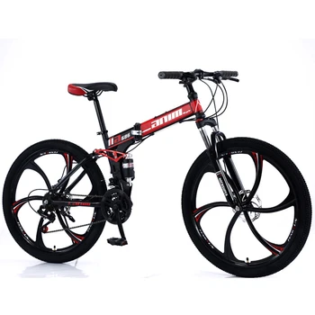 21-Скоростной Горный велосипед с двойным дисковым тормозом из Высокоуглеродистой стали, двойной амортизацией, Складной велосипед с мягкой задней рамой, 6-ножевое колесо