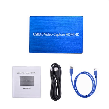 4K @ 60Hz HD USB3.0 HDMI Видеозахват 1080P HDMI-USB Карта Видеозахвата Ключ Для OBS Захвата Игры Game Capture Card Live