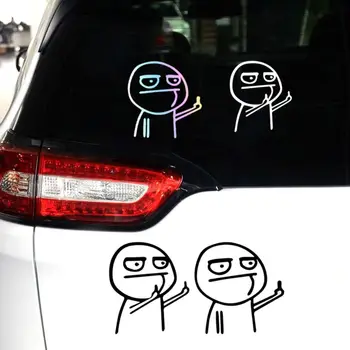 5 шт. Водонепроницаемые светоотражающие наклейки Cartoon Funny Finger Medium, наклейка на автомобиль, наклейка на окно автомобиля, наклейки для украшения кузова автомобиля