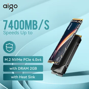 AIGO SSD M.2 2280 NVMe PCIe 4,0x4 1 ТБ 2 ТБ с DRAM Кэшем Внутренний Твердотельный Диск для PS5 Жесткий Диск P7000D