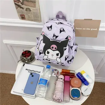 Hello Kitty Sanrio Мультяшный Студенческий Рюкзак Pochacco Kuromi Schoolbag Cinnamoroll Модная Легкая Дорожная Сумка Большой Емкости