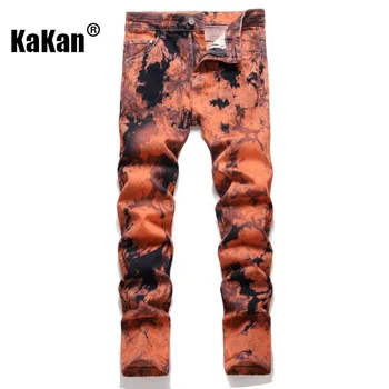 Kakan - Европейские и Американские Новые Персонализированные Джинсы-стрейч для мужчин, прямого кроя, Длинные джинсы в стиле ретро K2-533-3
