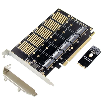 PCI-E X16 для.2 для ключевой 5-портовой карты расширения NGFF + Sata JMB585 для смарт-чипа PCI для Dropship EXPRESS Gen 3x2 с пропускной способностью