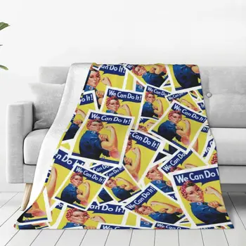 Rosie The Riveter Мягкое фланелевое покрывало для дивана-кровати, теплое одеяло, легкие одеяла для дивана, дорожное одеяло