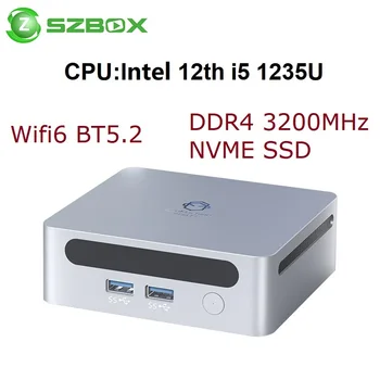 SZBOX Mini PC 12th i5 1235U 10 ядер lris Xe Графика (до 1,2 G) Оперативная память DDR4 3200 МГц NVME SSD Wifi6 Компьютер