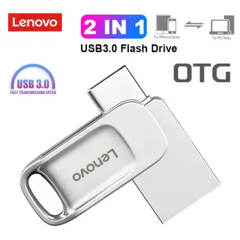 USB-накопитель Lenovo Android Pendrive OTG Type-C Компьютерный Флеш-Накопитель USB Два В одном Высокоскоростной Металлический Накопитель Для камеры