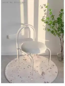 Акриловый стул, Прозрачный Туалетный стул, стул для макияжа, современный Простой Сетчатый Красный Обеденный стул в стиле Ins для дома