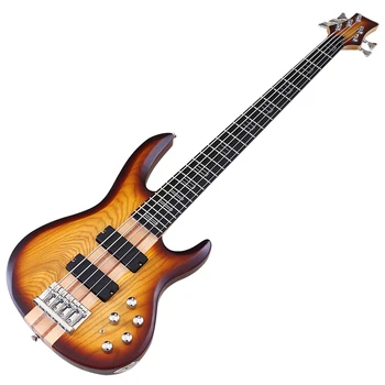 Активная 5-струнная Электрическая бас-гитара 43-дюймовый гриф с активным звукоснимателем, Матовая отделка с сумкой Sunburst Синий Черный Натуральный цвет