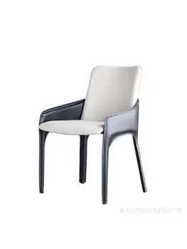 Акционная сумма) Ресторан Nordic Современное минималистичное домашнее седло, кожаное легкое роскошное обеденное кресло, Дизайнерский гостиничный столик