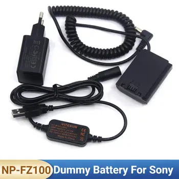 Быстрое Зарядное Устройство Адаптер Постоянного Тока Кабель USB Фиктивный Аккумулятор FZ100 Пружинный Провод для Камеры Sony Alpha A7IV A9 A7RM3 A7RIII A7III A7M3 A7M4