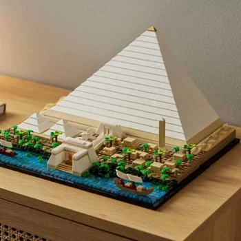 В наличии Классическая модель The Great Pyramid of Giza, набор строительных блоков, совместимый с 21058 кирпичами, собранными своими руками, детские игрушки, подарок на День Рождения