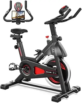 Велотренажер грузоподъемностью 270 фунтов, велосипед для езды в помещении с ЖК-монитором, держателем для iPad и удобной подушкой сиденья
