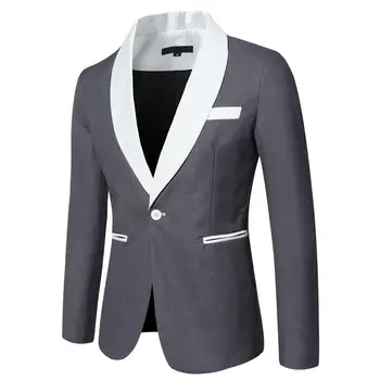 Весенне-осенние модные мужские блейзеры Slim Fit, деловой повседневный костюм, куртка, красивое свадебное платье для жениха
