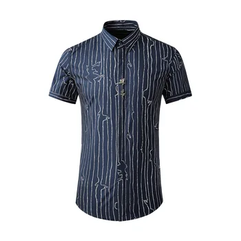 Высококачественная Роскошная рубашка с ювелирным принтом, мужские Летние гавайские рубашки с коротким рукавом для пляжного курорта для мужчин