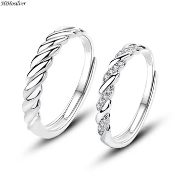 Высококачественные мужские ювелирные изделия из серебра HiHosilver, модные кольца со спиральным кристаллом и цирконием для женщин HS0249