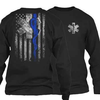 Горячая распродажа Свитшотов EMT Medical Paramedic с изображением Звезды Жизни, символа американского флага, 100% Хлопок, Удобный Повседневный Мужской пуловер с капюшоном