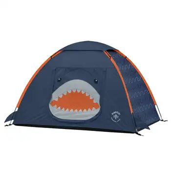 детская походная палатка на 2 человека - темно-синий / оранжевый / серый цвет, комната