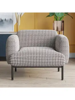 Дизайнерский односпальный диван-кресло, Гостиная, спальня, Ленивый диван из ткани Хаундстут, Одноместный диван-кресло для отдыха, кресло-диваны, диван-кресло