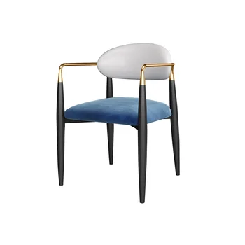 Домашние стулья для столовой, металлический стул с подлокотником, ресторан со спинкой, Мебель для макияжа в гостиной