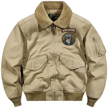Зимнее мужское кашемировое пальто, вышитая эмблема, куртка-карго с флисовой подкладкой, винтажная бейсбольная куртка, верхняя одежда-карго для мужчин
