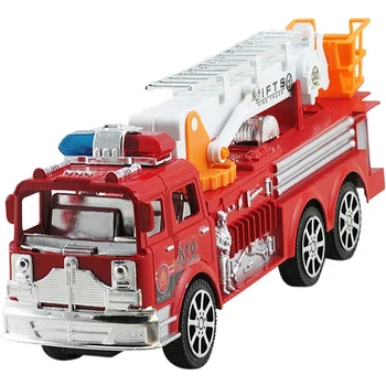 Имитация пожарной машины, игрушка с откидной спинкой, Инерционная пожарная машина, Детская игрушечная машинка, Большая Инерционная имитация пожарной машины, Модель лестницы.