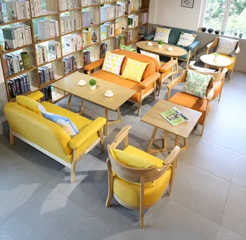 Индивидуальная библиотека, книжный бар, зона отдыха, кафе для переговоров, диван, кресло, столовая, магазин чая с молоком, комбинация стола и стула