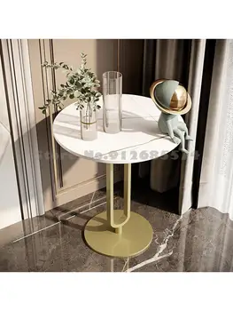 Итальянский минималистичный приставной столик из каменной плиты, легкий роскошный диван, угловой столик в гостиной, простой маленький журнальный столик из скандинавского мрамора