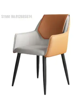 Итальянский обеденный стул, современный простой и удобный стул с кожаной спинкой, ресторан, отель, коммерческий стул, стол для маникюра