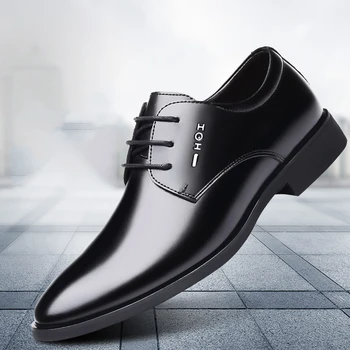 Классические деловые мужские модельные туфли, модные Элегантные Официальные свадебные туфли, мужские офисные Оксфорды без застежки, мужские итальянские кожаные