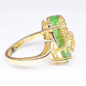 Кольца из натурального перидота Обручальное кольцо с драгоценным камнем Прозрачные роскошные кольца