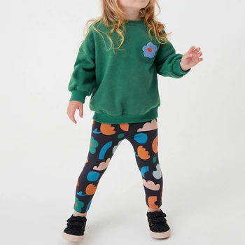 Комплект детской одежды 2023 г., осенний топ с длинными рукавами для девочек и брюки для малышей, детские комбинезоны из 2 предметов, толстовка-брюки для маленьких мальчиков