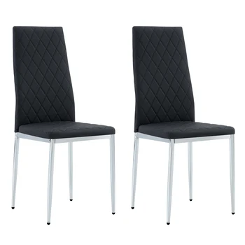 Комплект из 2 обеденных стульев с высокой спинкой без подлокотников, Комплект из 2 предметов, Офисный стул. Применимо к столовой, гостиной, кухне и офису