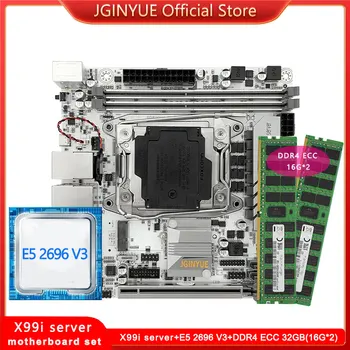 Комплект материнской платы JGINYUE X99 itx Комбинированный С процессором Xeon E5 2696 v3 и оперативной памятью DDR4 ECC 32G (2*16) 2133 МГц 2.5G Сервер X99i