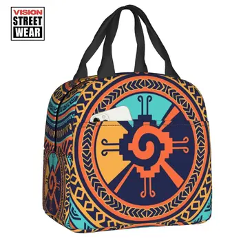 Красочный символ майя Хунаб Ку, Термоизолированная сумка для ланча, Сменная сумка для ланча для детей, школьников, коробка для хранения продуктов