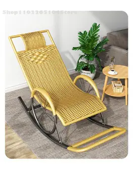 Кресло-качалка Для взрослых, кресло для отдыха на балконе, Ленивый Домашний Плетеный стул, Плетеный стул для сна Yaoyao, твердый