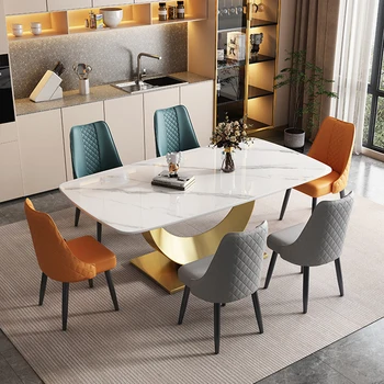 Кухонный гарнитур, Роскошный Обеденный стол, Передвижной стул, сочетание Скандинавского минимализма и современной мебели для дома в небольшой квартире