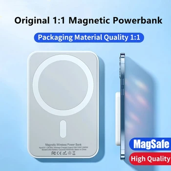Магнитный Беспроводной Блок Питания Macsafe Original 1:1 Портативное Зарядное Устройство Мощностью 15 Вт Для iPhone 15 12 13 14 Mini External Auxiliary Battery