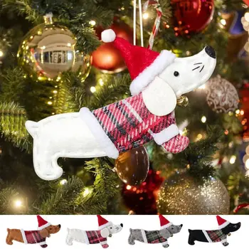 Маленькая Рождественская подвеска в виде собаки-таксы, Подвесная Нетканая подвеска в виде собаки-таксы, декоративное Рождественское украшение