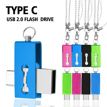 Многоцветная подвеска c USB 2,064 ГБ 128 ГБ 2-в-1 Внешняя U-дисковая память для смартфонов, MacBook, планшетов pendriver