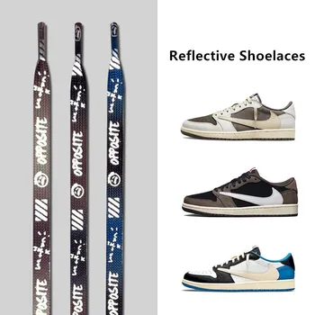 Модная Светоотражающая Гримаса Креативные Шнурки Для Обуви Мужчины Женщины Тренд Индивидуальность Спорт Повседневная Баскетбольная Обувь Шнурки Челнока