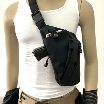 Мужская противоугонная нагрудная сумка, скрытая тактическая сумка для хранения оружия, пистолетная кобура, левая правая сумка на плечо, кемпинг, Охота