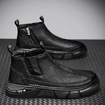 Мужские кожаные водонепроницаемые ботильоны Chukka на шнуровке, оксфордские модельные ботинки, повседневная деловая обувь для повседневной работы для мужчин